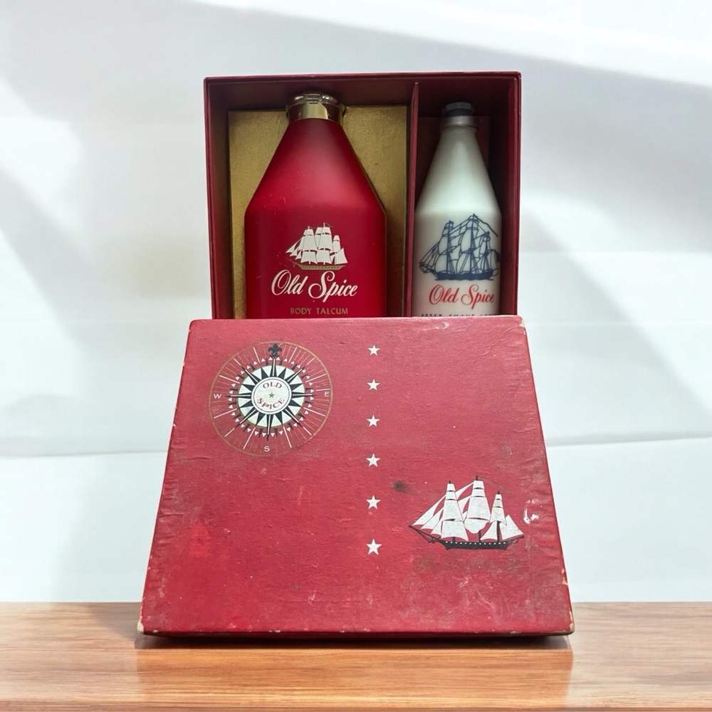 Vintage Shulton Old Spice After Shave Lotion 4.75oz With Body Talcum In The Box